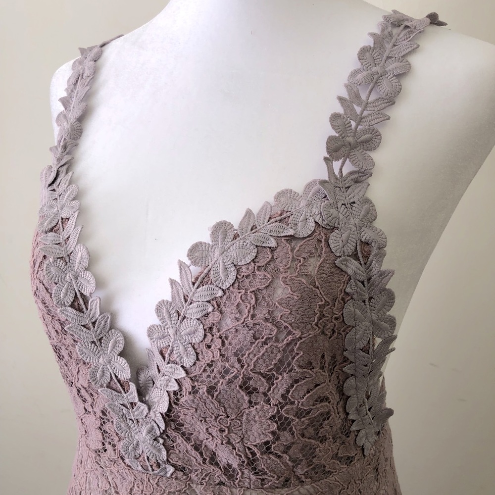 Lilac/mauve lace cami dress, size 0-2